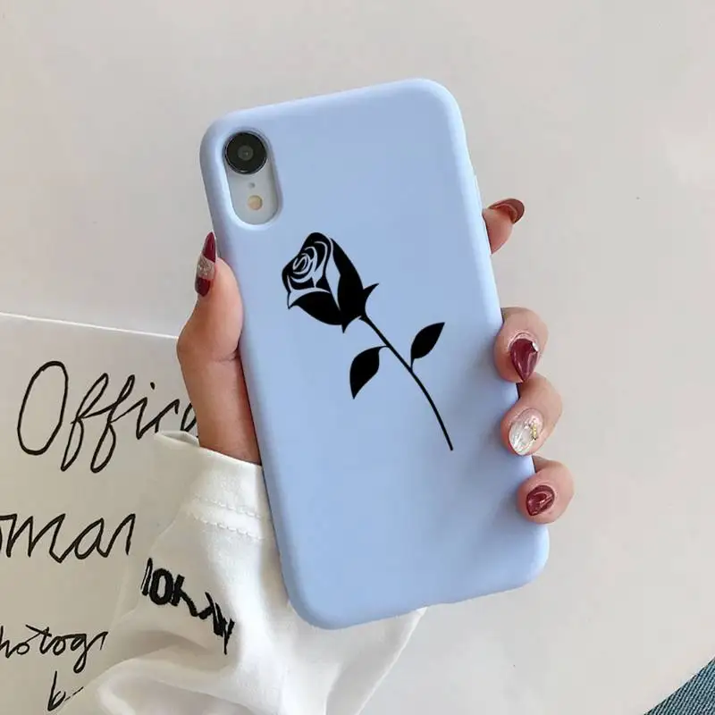 black white Rose flower Phone Case for iphone 11 Pro Max X XS Max XR Candy Color Soft Cover For iPhone 7 8 6 6S Plus Funda Cases
black white Rose flower Phone Case for iphone 11 Pro Max X XS Max XR Candy Color Soft Cover For iPhone 7 8 6 6S Plus Funda Cases