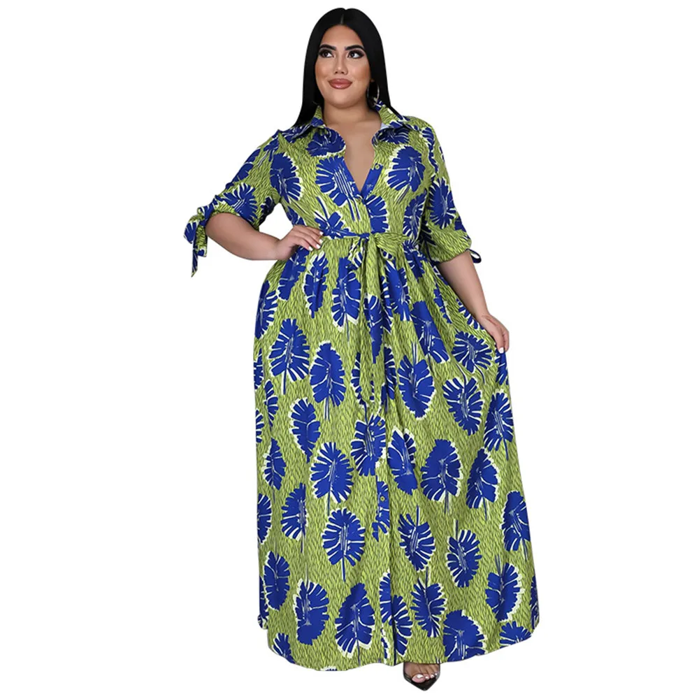 Dress Green Leaf Print Cardigan Waist Dress Autumn Spring New Fashion Long Sleeve Party Dresses Plus Size Women's Clothing
Dress Green Leaf Print Cardigan Waist Dress Autumn Spring New Fashion Long Sleeve Party Dresses Plus Size Women's Clothing