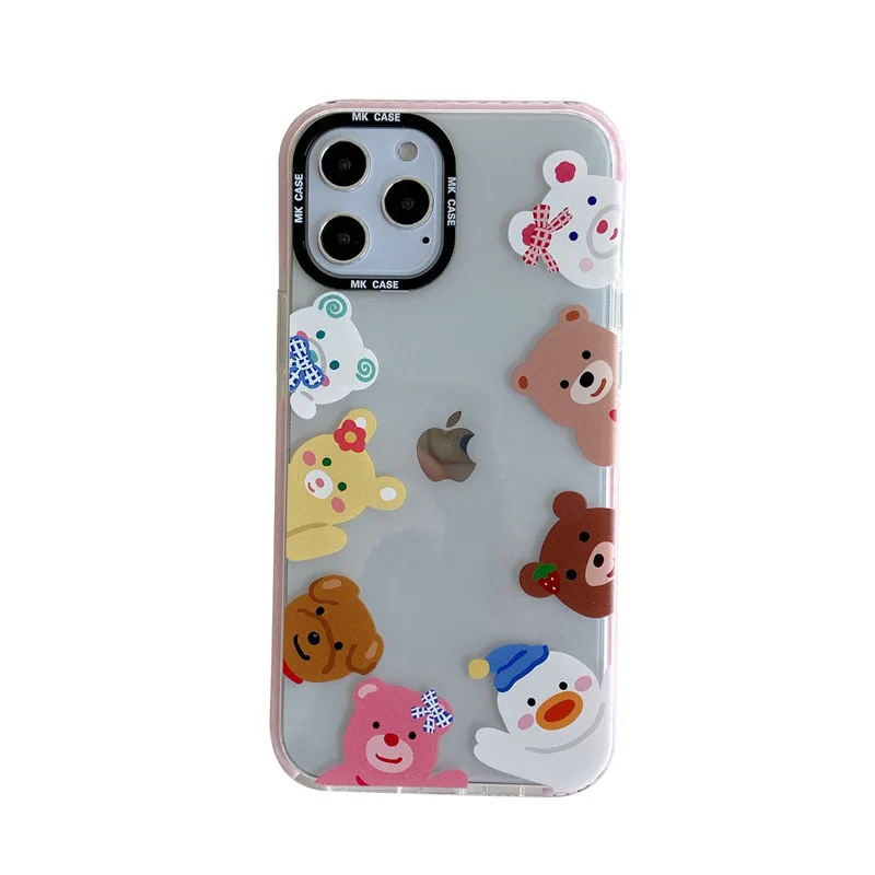 Transparent color bear phone case is suitable for iPhone11 12Pro Max mini X XR XS XSMax 8 7PluS anti-drop protective back cover
Transparent color bear phone case is suitable for iPhone11 12Pro Max mini X XR XS XSMax 8 7PluS anti-drop protective back cover