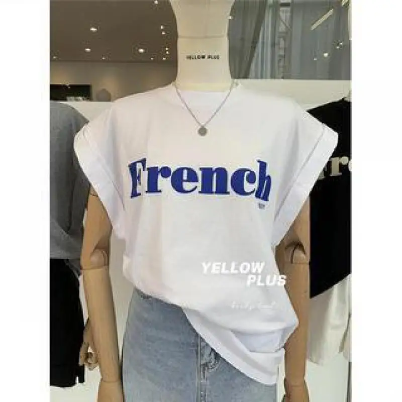 Letter Printing Curled Shoulders Flying Sleeves T-shirt Women's Shirts Summer New Wild Loose Casual Wild Long T-shirt Tops M-XXL
Letter Printing Curled Shoulders Flying Sleeves T-shirt Women's Shirts Summer New Wild Loose Casual Wild Long T-shirt Tops M-XXL