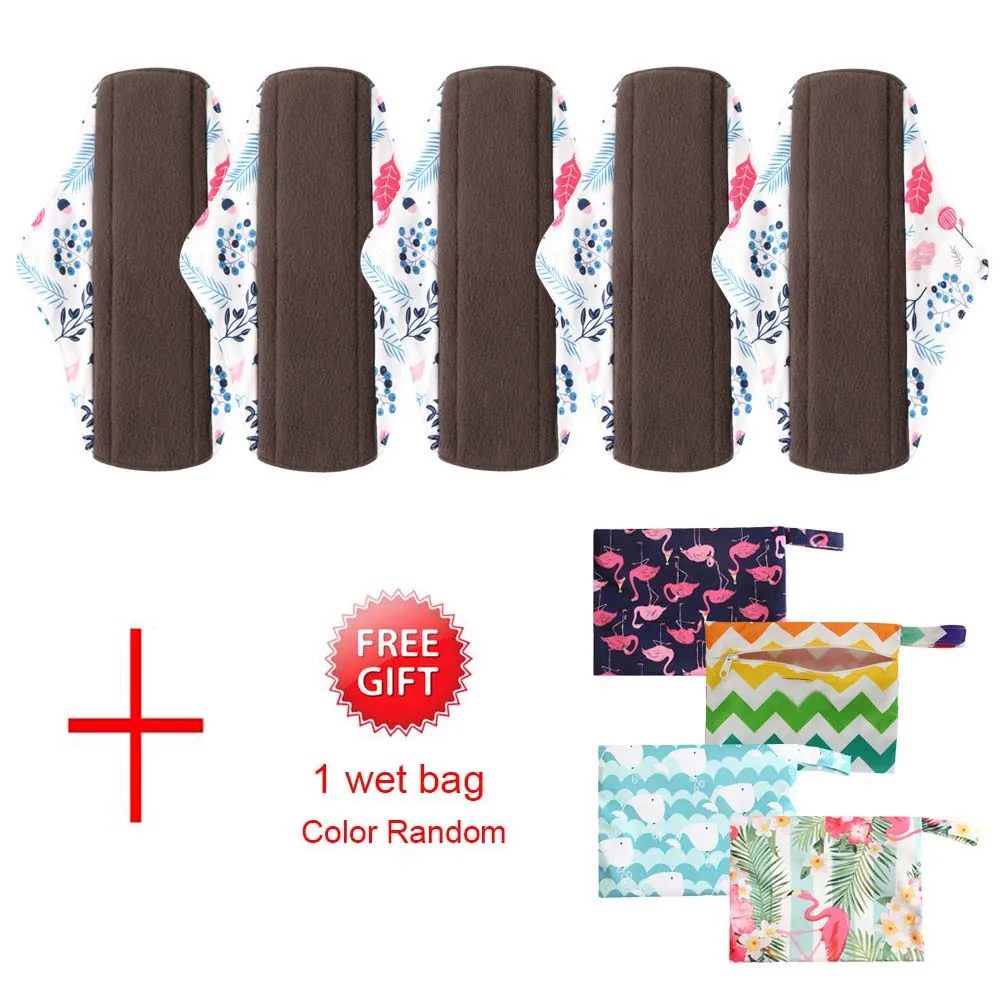 Reusable Pads bamboo Charcoal Sanitary Pads Mama Menstrual Charcoal Bamboo Pads Washable Panty Liner Pads Health Feminine5+1set
Reusable Pads bamboo Charcoal Sanitary Pads Mama Menstrual Charcoal Bamboo Pads Washable Panty Liner Pads Health Feminine5+1set