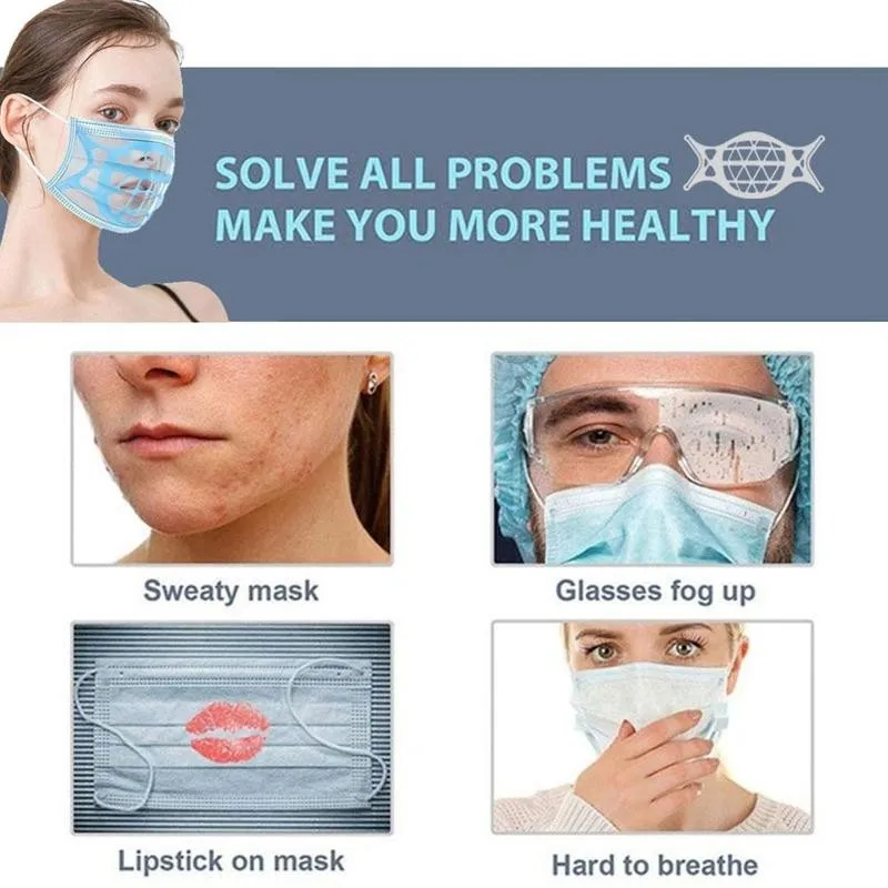 1pc Mask Holder 3D Stereo Silicone Inner Liner Anti-boring Mask Breathable Frame Non-stick Lipstick Support I5Q4 
1pc Mask Holder 3D Stereo Silicone Inner Liner Anti-boring Mask Breathable Frame Non-stick Lipstick Support I5Q4