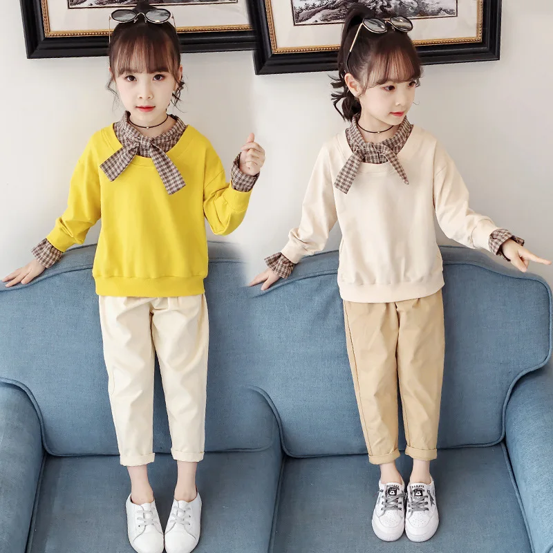 New Toddler Girl Clothes Tie Kids Clothes Autumn Long Sleeve Tracksuits For Girls Clothing Sport Suits For 4-12 Years 
New Toddler Girl Clothes Tie Kids Clothes Autumn Long Sleeve Tracksuits For Girls Clothing Sport Suits For 4-12 Years