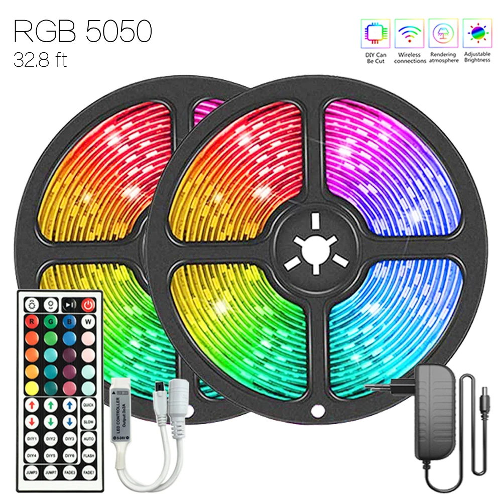 Светодиодная водонепроницаемая гибкая лента 32,8 футов (10 м), 12 В, RGB 5050, инфракрасный пульт дистанционного управления для кухни, фестиваля, пра...
Светодиодная водонепроницаемая гибкая лента 32,8 футов (10 м), 12 В, RGB 5050, инфракрасный пульт дистанционного управления для кухни, фестиваля, пра...