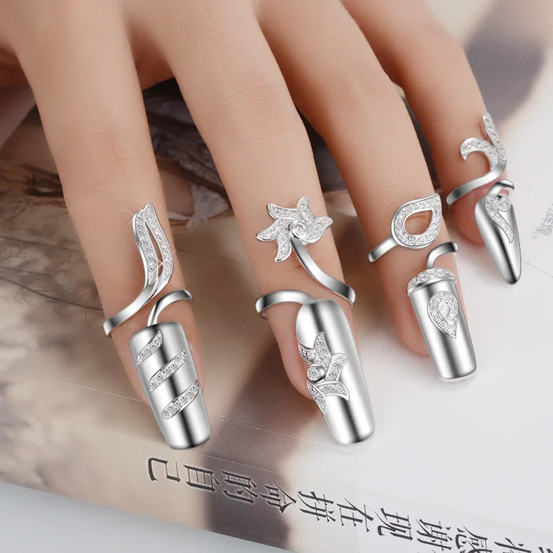 Korean Version of Personality Fashion Creative Opening Rings for Women Temperament All-match Zircon Nail Cover Jewelry
Korean Version of Personality Fashion Creative Opening Rings for Women Temperament All-match Zircon Nail Cover Jewelry