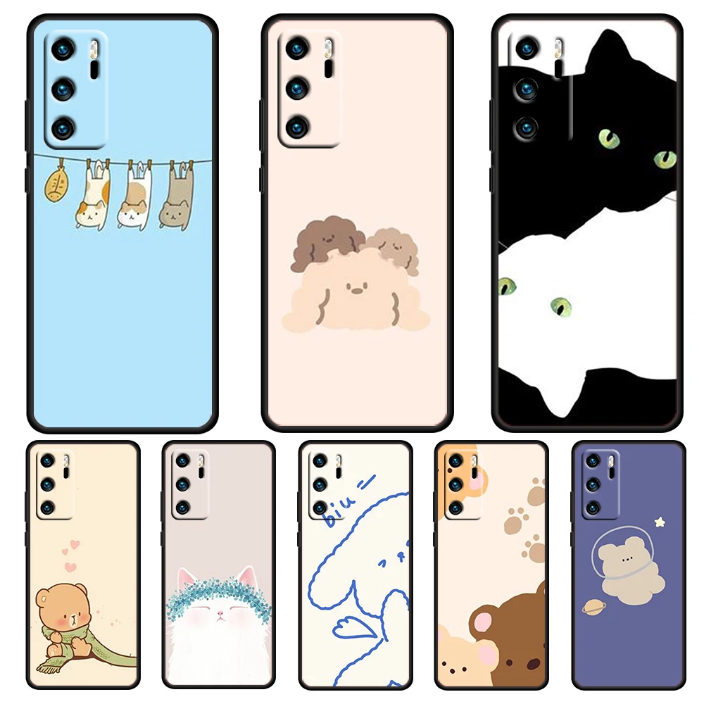 Cartoon cute cat For Huawei P50 P40 P30 P20 Pro Plus 5G 2019 E P10 P9 Lite mini 2017 Silicone Soft Black Phone Case
Cartoon cute cat For Huawei P50 P40 P30 P20 Pro Plus 5G 2019 E P10 P9 Lite mini 2017 Silicone Soft Black Phone Case