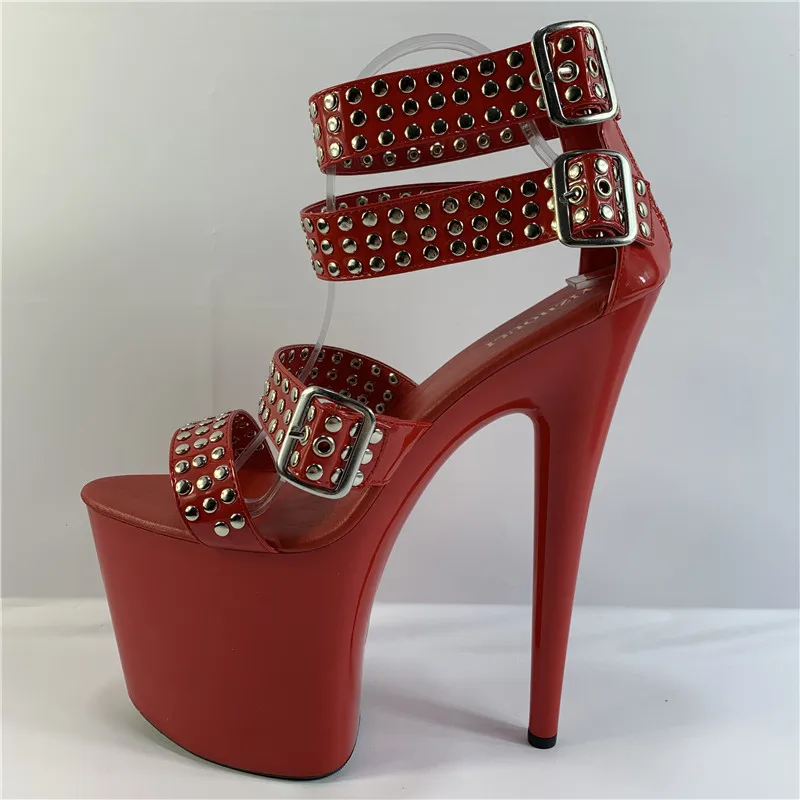 20cm fashion high heel, easy buckle belt show thin shoe, sexy lacquer rivet is decorated high heel performance sandal
20cm fashion high heel, easy buckle belt show thin shoe, sexy lacquer rivet is decorated high heel performance sandal