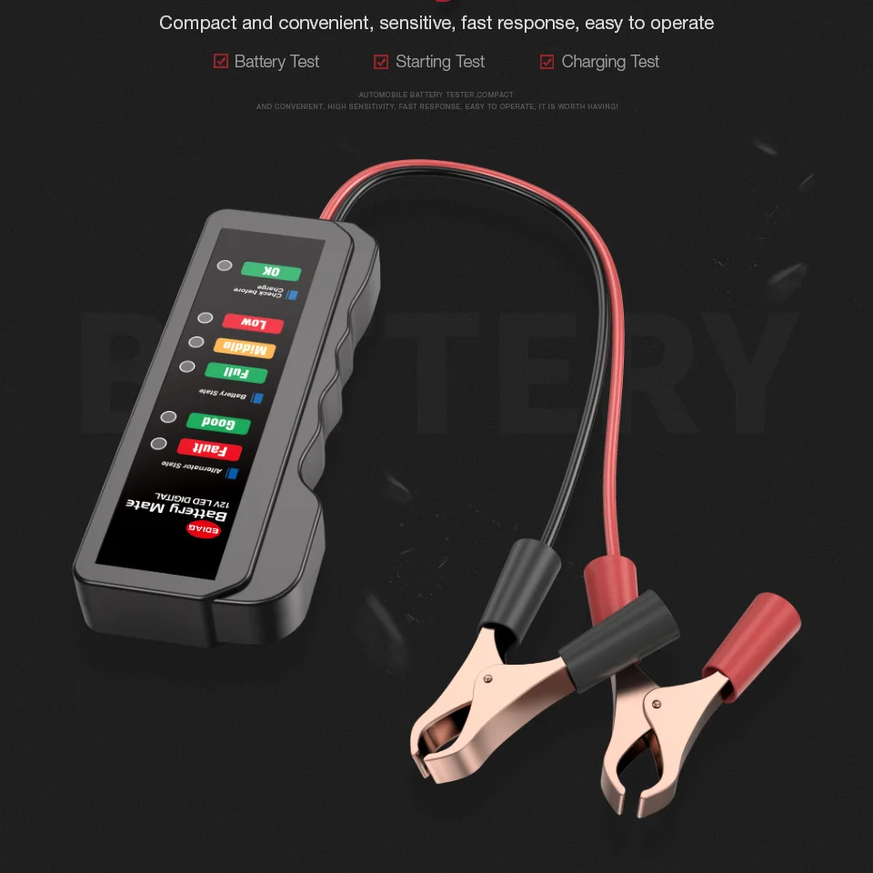 6 LED Lights Display Mini 12V Vehicle Motorcycle Cary Batterys Tester Auto Cary Diagnostic Tol Cary Batterys Alternator for Cars
6 LED Lights Display Mini 12V Vehicle Motorcycle Cary Batterys Tester Auto Cary Diagnostic Tol Cary Batterys Alternator for Cars