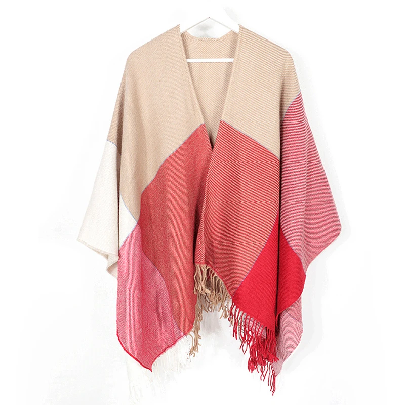 2021 Women's Cashmere ponchos and capes V-neck Large Shawl Sweater Argyle Open Stitch Tassel for Winter
2021 Women's Cashmere ponchos and capes V-neck Large Shawl Sweater Argyle Open Stitch Tassel for Winter