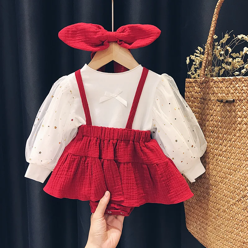 3Pcs Baby Girl Outfit Set Newborn Infant Girls Christmas New Year Costume Long Sleeve Shirt +Dress+Headband Toddler Clothes 24M
3Pcs Baby Girl Outfit Set Newborn Infant Girls Christmas New Year Costume Long Sleeve Shirt +Dress+Headband Toddler Clothes 24M