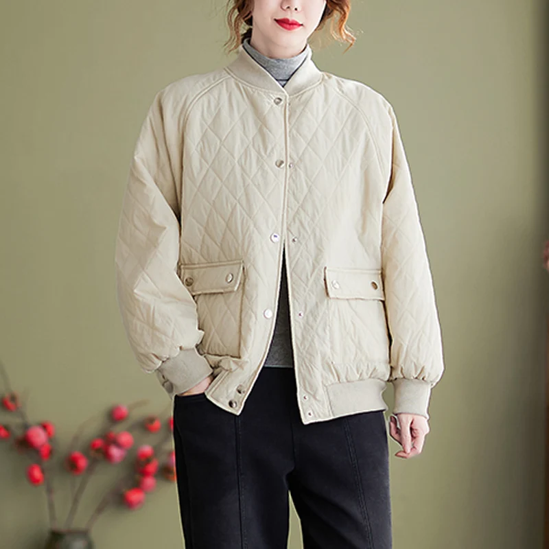 2021 Autumn Winter Short Parkas Female Vintage One-Piece Oversize Quilted Cotton Bomber Jacket Lady Loose Oversize Parkas Femme
2021 Autumn Winter Short Parkas Female Vintage One-Piece Oversize Quilted Cotton Bomber Jacket Lady Loose Oversize Parkas Femme