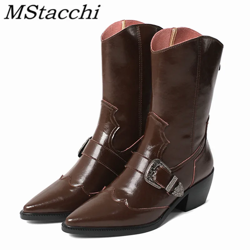 Женские ботинки до середины икры MStacchi, с острым носком, с металлическим украшением, на платформе, кожаные, на низком каблуке, плюшевая зимняя...
Женские ботинки до середины икры MStacchi, с острым носком, с металлическим украшением, на платформе, кожаные, на низком каблуке, плюшевая зимняя...