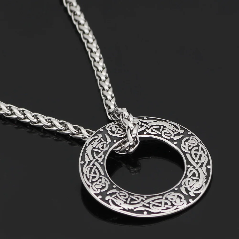 Скандинавский Викинг amulet drgon dreki Jormungand подвеска ожерелье из нержавеющей стали с