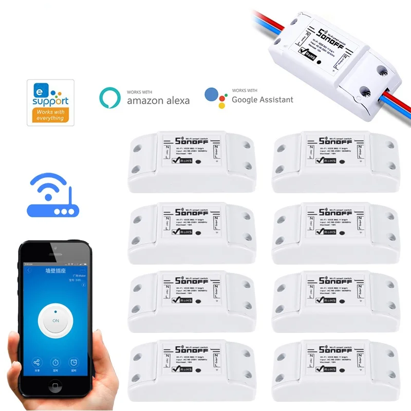Basic R2 WiFi DIY Switch Smart Wireless Remote Control Switch Smart Home Light Module Work with Alexa Google Home eWeLink
Basic R2 WiFi DIY Switch Smart Wireless Remote Control Switch Smart Home Light Module Work with Alexa Google Home eWeLink