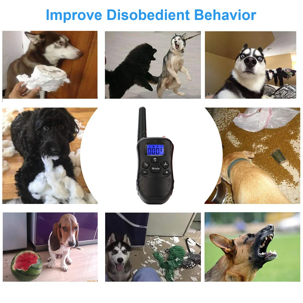 Dog Training Collar Rechargeable Waterproof 330yd Remote Dog Bark Collar with Beep Vibration Shock Electric LCD Collar for Dogs
Dog Training Collar Rechargeable Waterproof 330yd Remote Dog Bark Collar with Beep Vibration Shock Electric LCD Collar for Dogs