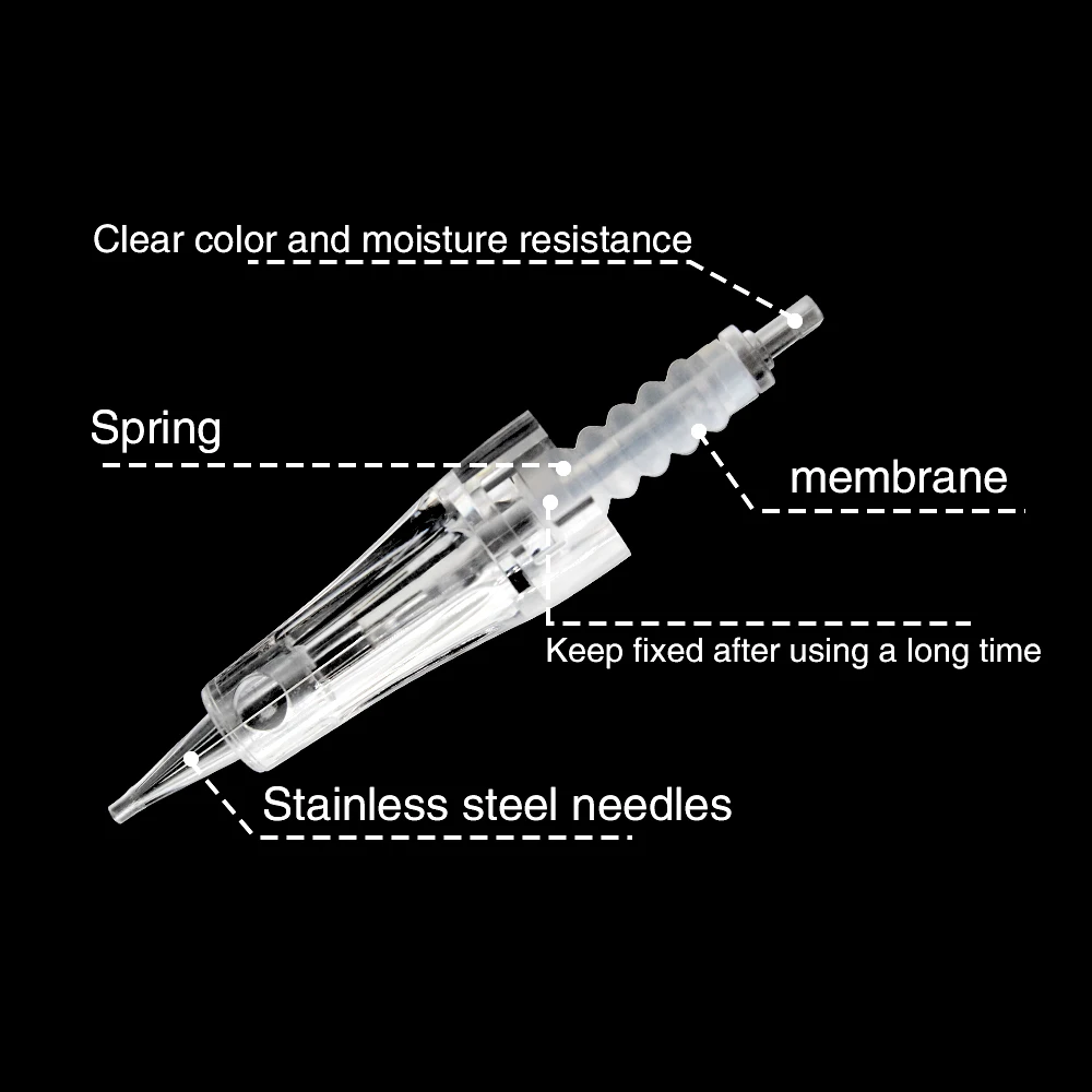 

10PCS/Pack Professional Sterilized Microblading Eyebrow Tattoo Cartridge Needles 1RL/3RL/5RL/5F/7F for Pmu Machine with Membrane