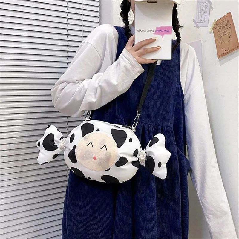 Japanese Anime Surrounding Cute Shoulder Bags Sweet Funny Cow Dot Candy Shape Soft Girl Crossbody Bag Small Handbag Purse
Japanese Anime Surrounding Cute Shoulder Bags Sweet Funny Cow Dot Candy Shape Soft Girl Crossbody Bag Small Handbag Purse