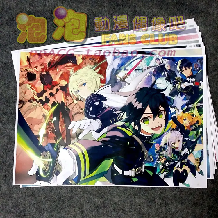 8 шт./1 лот аниме Seraph of the end изображение Плакаты цифры постер 42x29 см для монтажа на