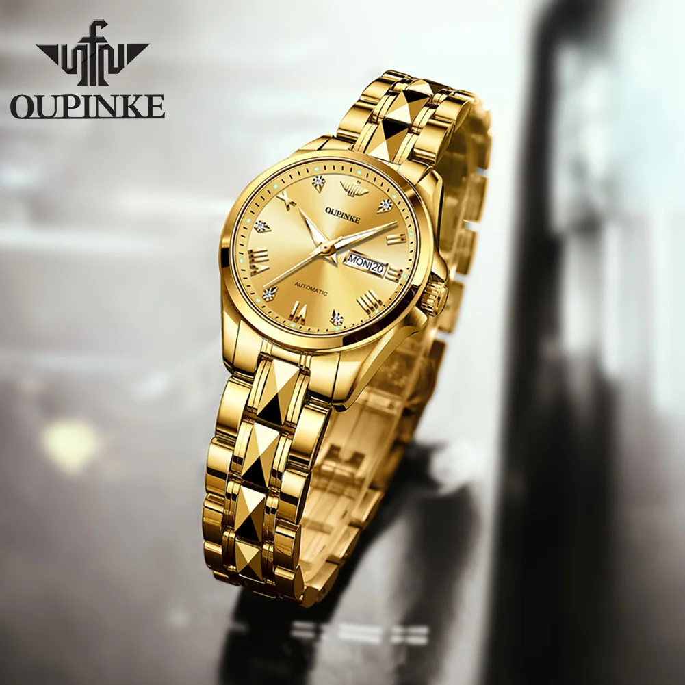 OUPINKE Gold Watch Women's watches Luxury Women Mechanical Watch Sapphire Glass Ladies Automatic Wrist Watch montre femme G3171
OUPINKE Gold Watch Women's watches Luxury Women Mechanical Watch Sapphire Glass Ladies Automatic Wrist Watch montre femme G3171