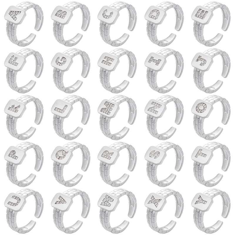ZHUKOU 2021 Trendy Hiphop Adjustable silver Plated AAA Zircon A-Z Letter Ring Watchband Square Statement Gold Initial Ring VJ119
ZHUKOU 2021 Trendy Hiphop Adjustable silver Plated AAA Zircon A-Z Letter Ring Watchband Square Statement Gold Initial Ring VJ119
