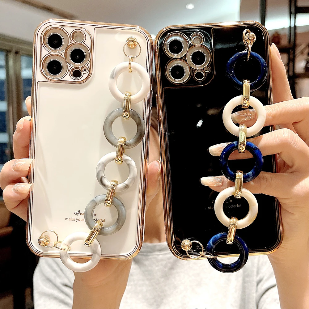 Роскошный чехол с цепочкой и ремешком на запястье для телефона IPhone 11 12 Pro Mini Max, мягкий чехол из ТПУ для IPhone X XR XS Max 7 8 Plus
Роскошный чехол с цепочкой и ремешком на запястье для телефона IPhone 11 12 Pro Mini Max, мягкий чехол из ТПУ для IPhone X XR XS Max 7 8 Plus