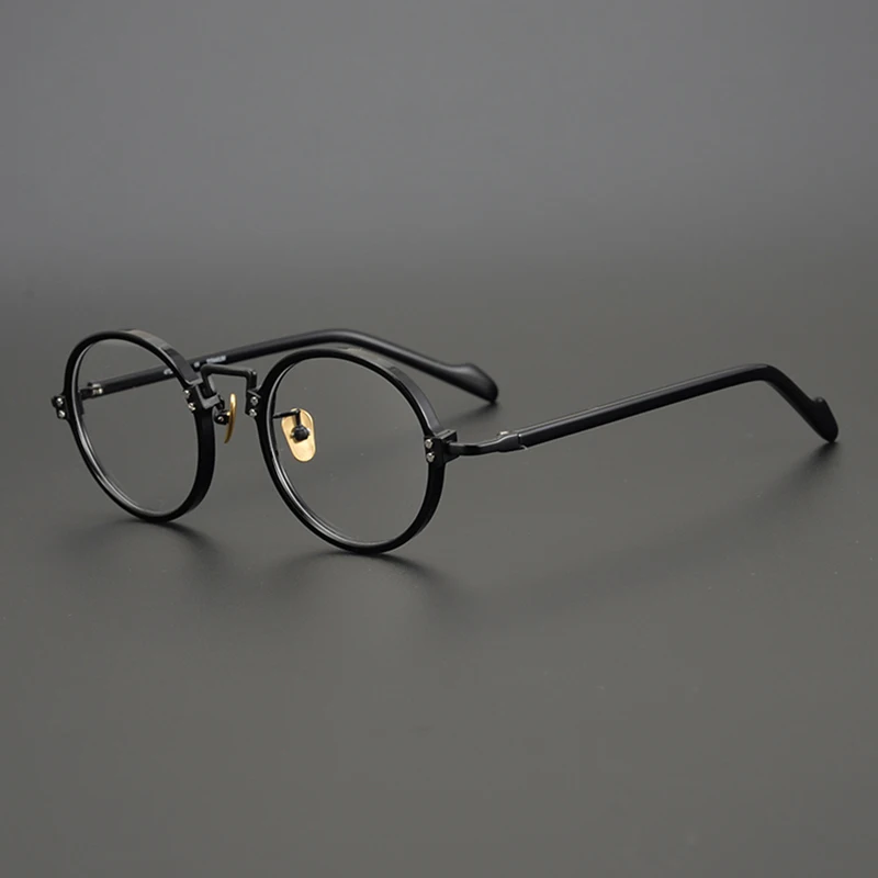 

Круглые очки в ацетатной оправе для мужчин и женщин, винтажные японские Роскошные Брендовые очки при близорукости, в стиле ретро по рецепту