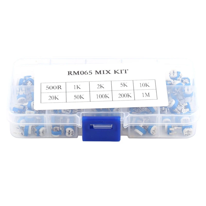 100PCS RM065 Adjustable Resistor Kit 500 Ohm-1M Ohm Multiturn Trimmer Potentiometer Set
100PCS RM065 Adjustable Resistor Kit 500 Ohm-1M Ohm Multiturn Trimmer Potentiometer Set