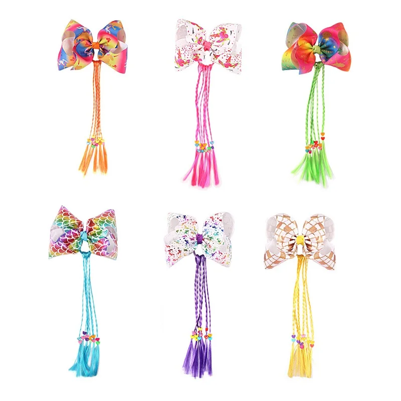 7" Jojo Siwa Bows with Wig Sequin Hair Bands Mermaid Bowknot Scrunchie Long Braid Pigtails Hair Clip Girl Party Hair Accessories
7" Jojo Siwa Bows with Wig Sequin Hair Bands Mermaid Bowknot Scrunchie Long Braid Pigtails Hair Clip Girl Party Hair Accessories