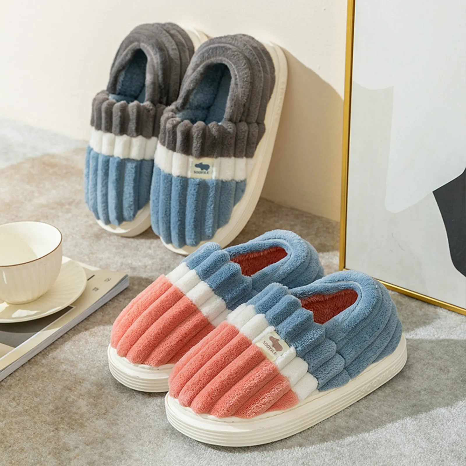 Couples Women Slippers Slip-On Furry Plush Flat Home Winter Open Toe Keep Warm Slippers Shoes Indoor Bedroom Lovers Floor Shoes
Couples Women Slippers Slip-On Furry Plush Flat Home Winter Open Toe Keep Warm Slippers Shoes Indoor Bedroom Lovers Floor Shoes