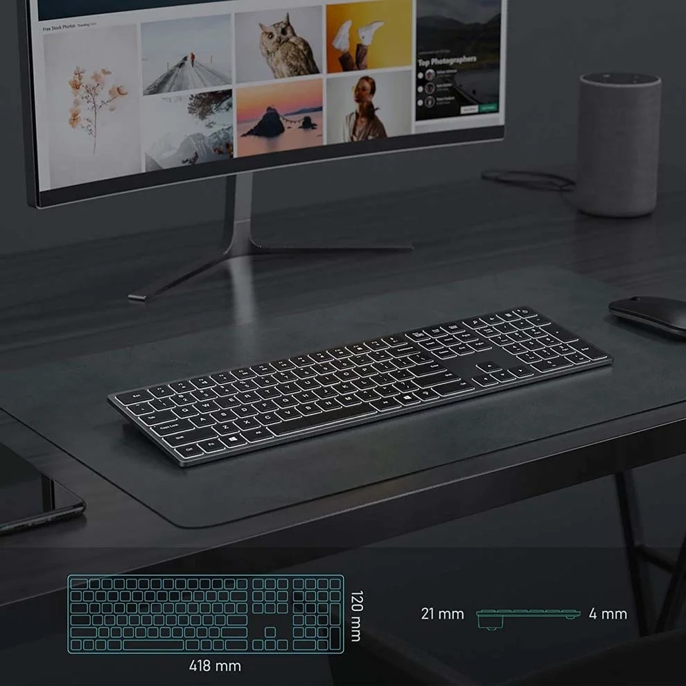 Jelly Comb Rechargeable 2.4G Wireless Keyboard Full Size Backlit Keyboard Business Computer Keyboard for Laptop Office Home
Jelly Comb Rechargeable 2.4G Wireless Keyboard Full Size Backlit Keyboard Business Computer Keyboard for Laptop Office Home