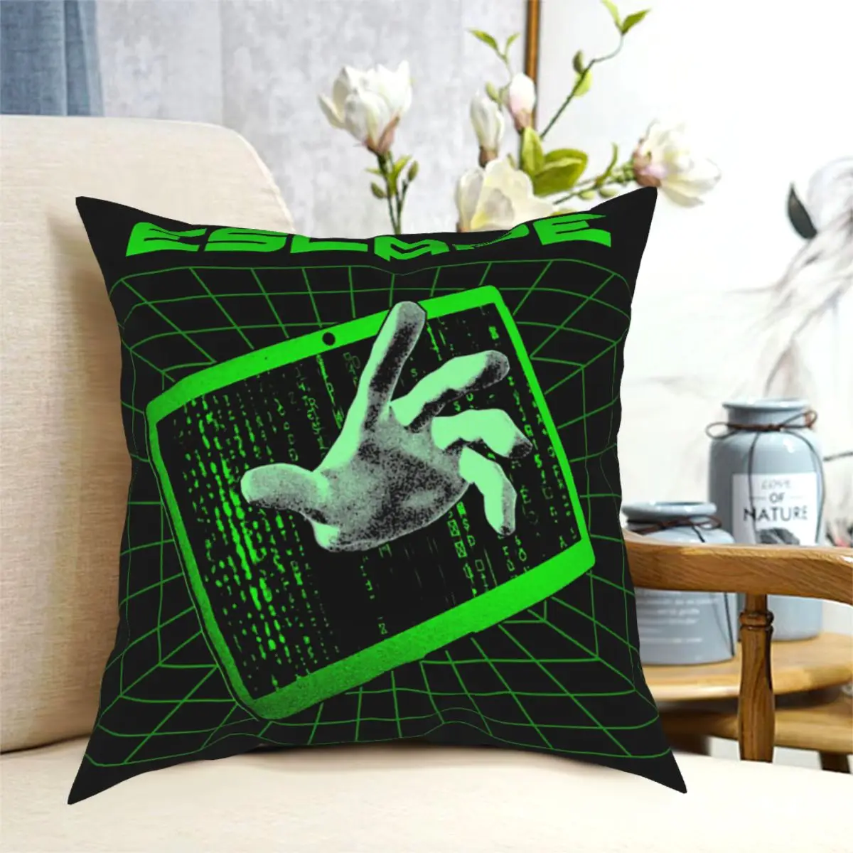 

Escape Essential Polyester Cushion Cover The Matrix Neo Film For Livingroom Chair Decorative Washable Pillow Cover
