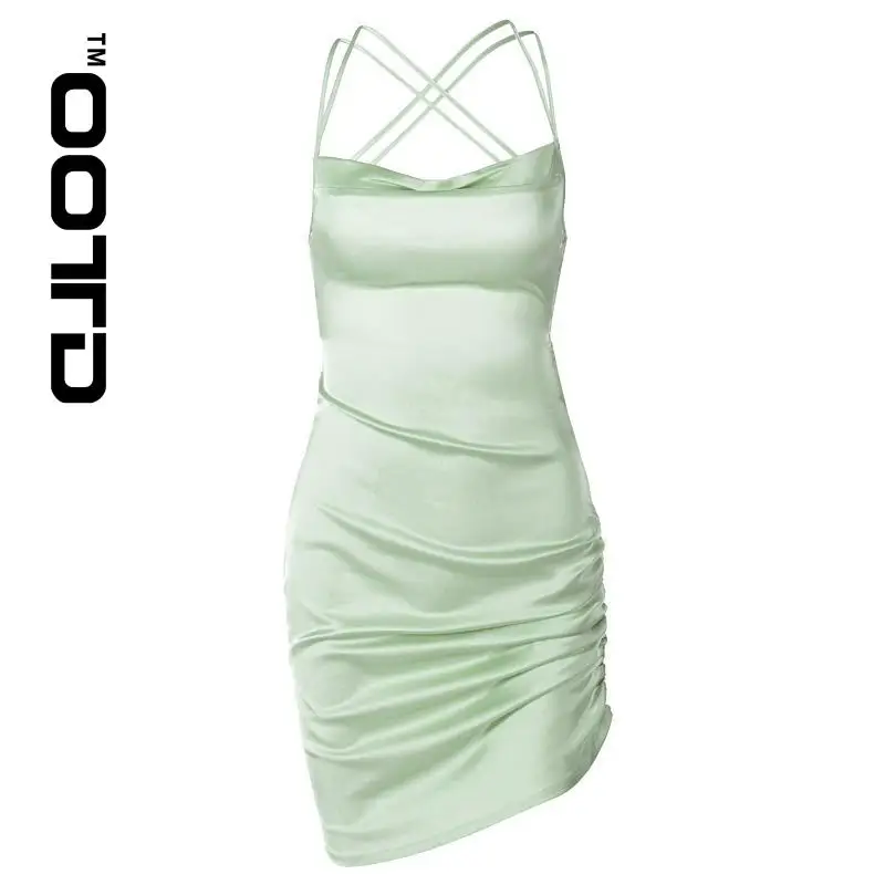 OOTD Satin Women Strap Mini Dress Ruched Lace Up Cross Bandage Backless Bodycon Sexy Party Elegant 2020 Club Christmas Slim 2021
OOTD Satin Women Strap Mini Dress Ruched Lace Up Cross Bandage Backless Bodycon Sexy Party Elegant 2020 Club Christmas Slim 2021
