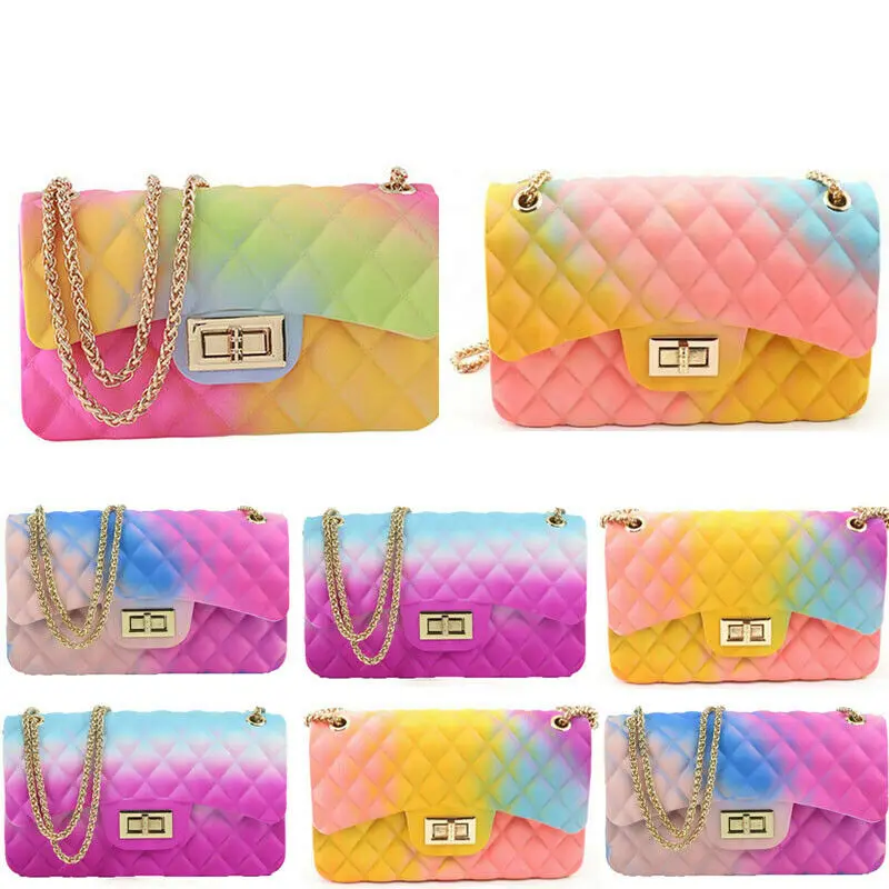 2020 New Fashion Women Ladies Jelly Chain Bag Women's Rainbow PVC Bag Shoulder Bag Handbag
2020 New Fashion Women Ladies Jelly Chain Bag Women's Rainbow PVC Bag Shoulder Bag Handbag
