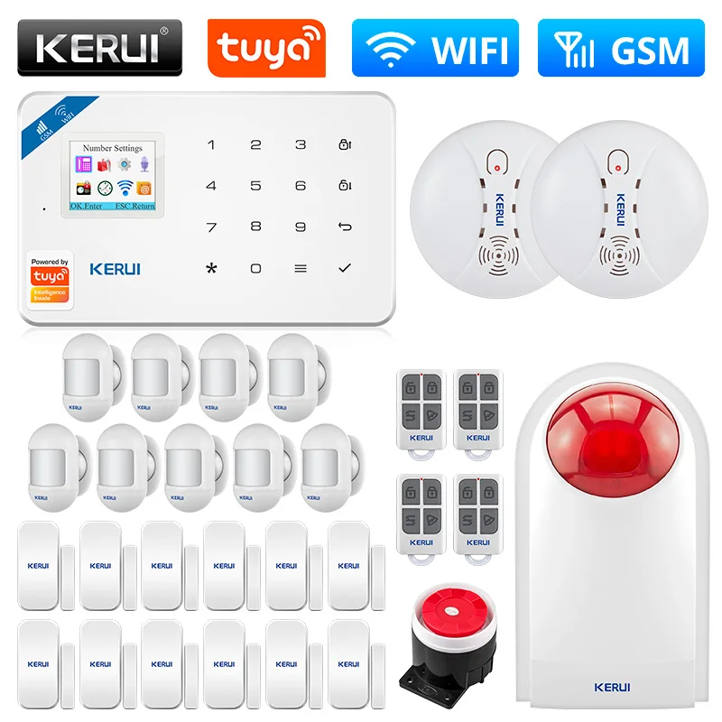 KERUI W181 Tuya Smart Alarm System WIFI GSM Wirelss Home Alarm Support Alexa Motion Sensor Window Door Sensor IP Camera
KERUI W181 Tuya Smart Alarm System WIFI GSM Wirelss Home Alarm Support Alexa Motion Sensor Window Door Sensor IP Camera