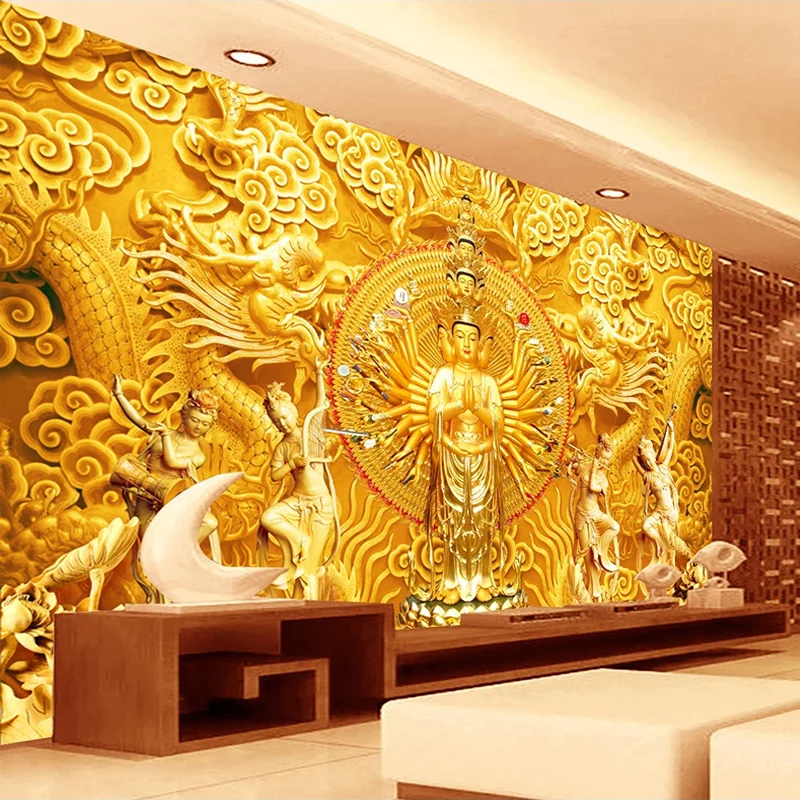 Custom Photo Wallpaper For Walls Roll 3D Stereoscopic Golden Statue Hotel Hall Living Room Wall Art Mural Wallpapers Home Decor
Custom Photo Wallpaper For Walls Roll 3D Stereoscopic Golden Statue Hotel Hall Living Room Wall Art Mural Wallpapers Home Decor