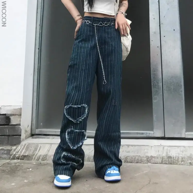 Old Patch Designs Jeans Women Vintage Denim Pants Wide Leg High Waist Autumn Fashion Streetwear
Old Patch Designs Jeans Women Vintage Denim Pants Wide Leg High Waist Autumn Fashion Streetwear