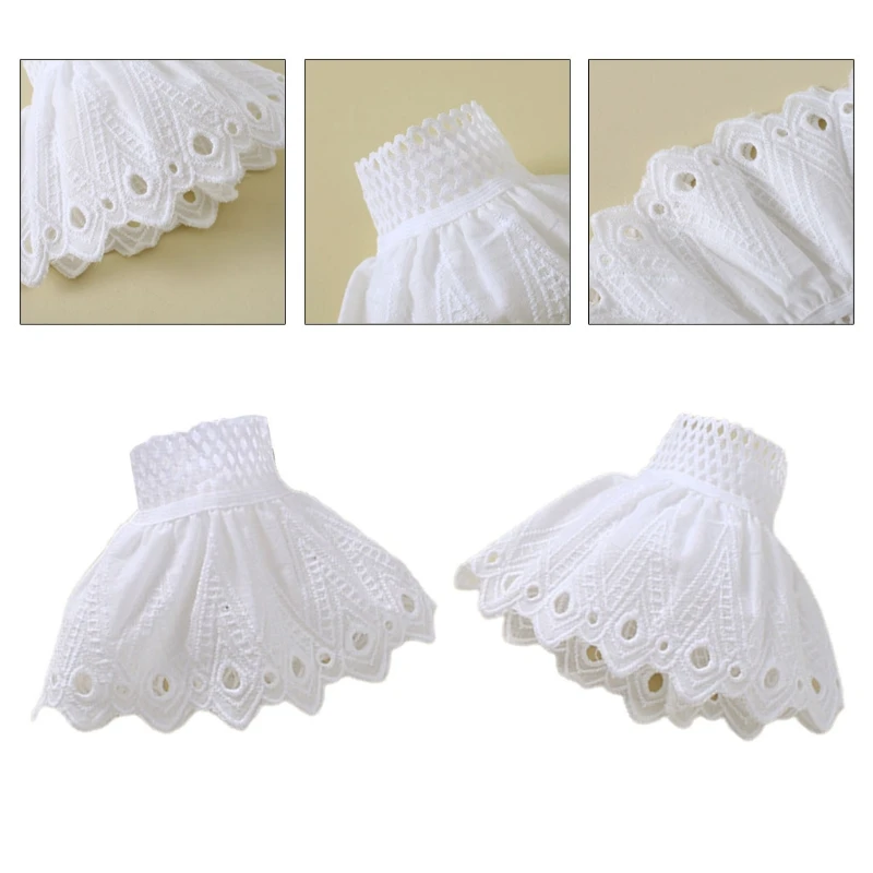 Women Sweet Jacquard Fake Sleeves Hollow Out Scalloped White Detachable Flared Cuffs Elegant Decorative Wrist Warmers
Women Sweet Jacquard Fake Sleeves Hollow Out Scalloped White Detachable Flared Cuffs Elegant Decorative Wrist Warmers