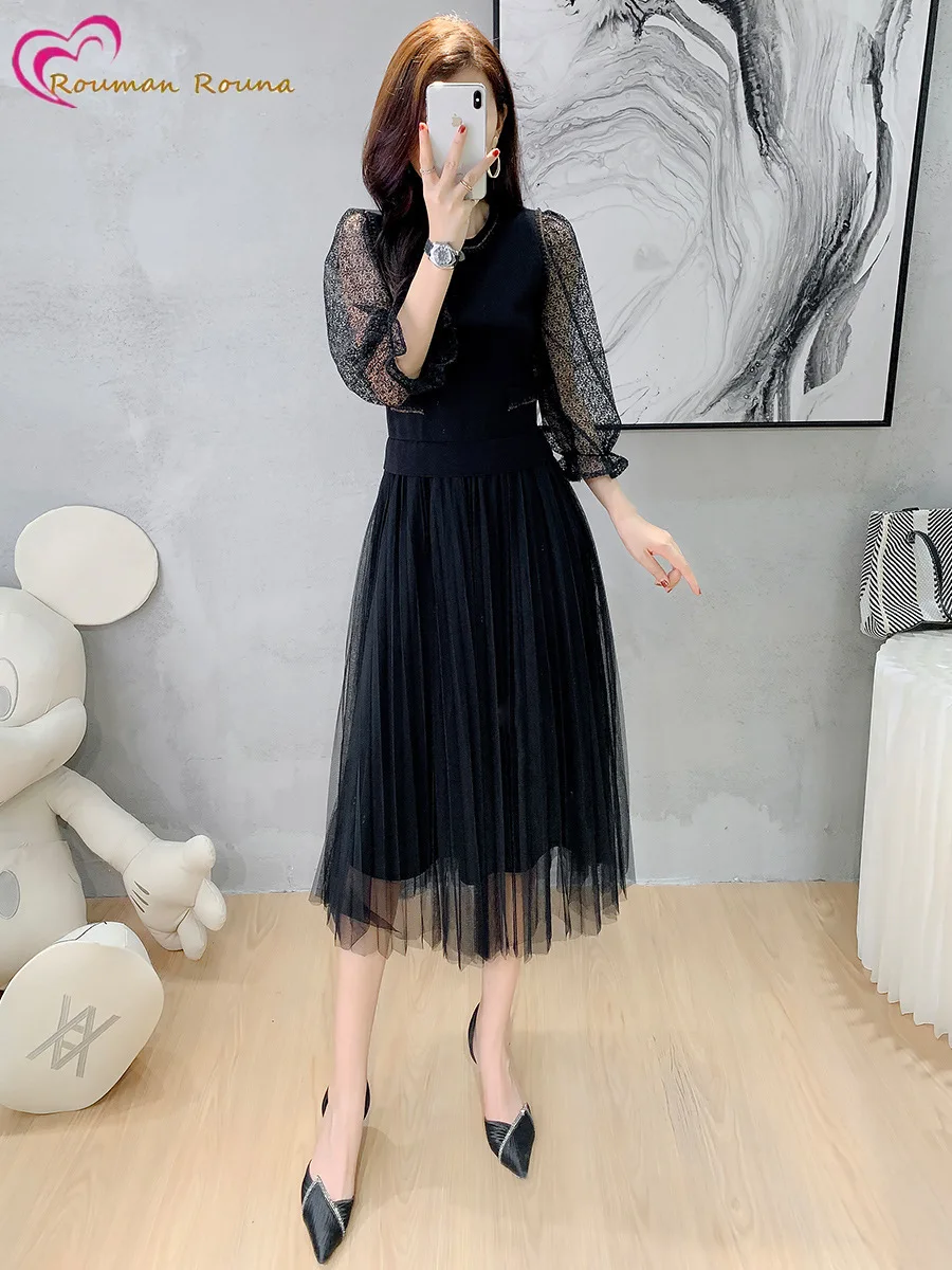 Elegant temperament perspective mesh dress autumn new 2021 women's dress with slim waist
Elegant temperament perspective mesh dress autumn new 2021 women's dress with slim waist