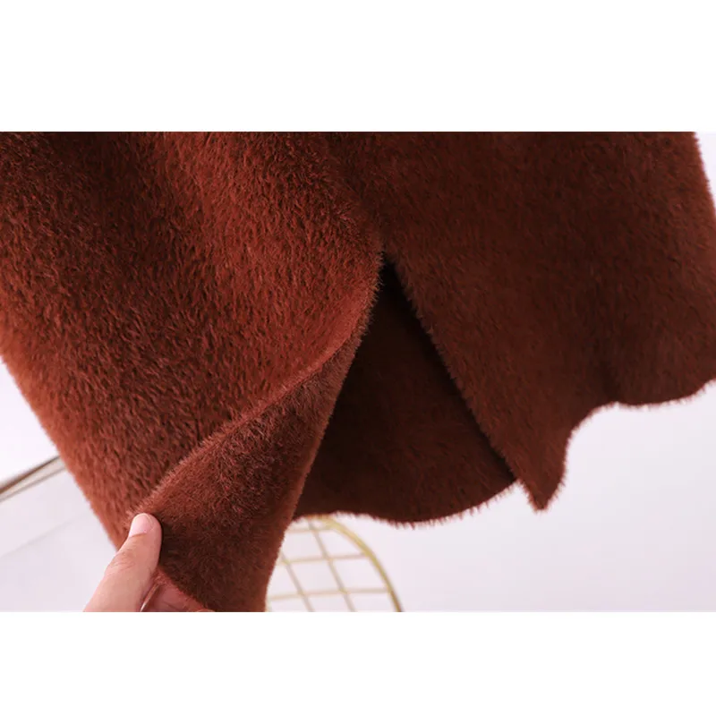 Warm Brushy Mink Cashmere Knitted Skirt Women Autumn Winter Korean Fashion Back Slit Skirt High Waist Wrap Pencil Skirts rokjes
Warm Brushy Mink Cashmere Knitted Skirt Women Autumn Winter Korean Fashion Back Slit Skirt High Waist Wrap Pencil Skirts rokjes