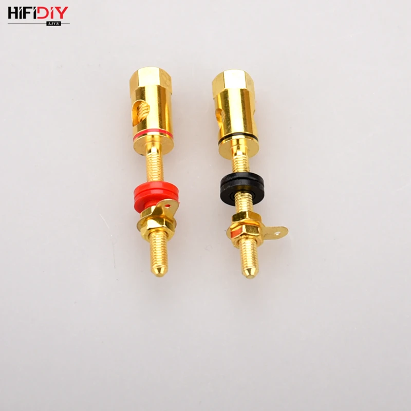 HIFIDIY LIVE 2pcs speaker DIY lengthen terminal connector binding post HIFI amplifier Pure cupper Gold-plated Banana socket | Электроника