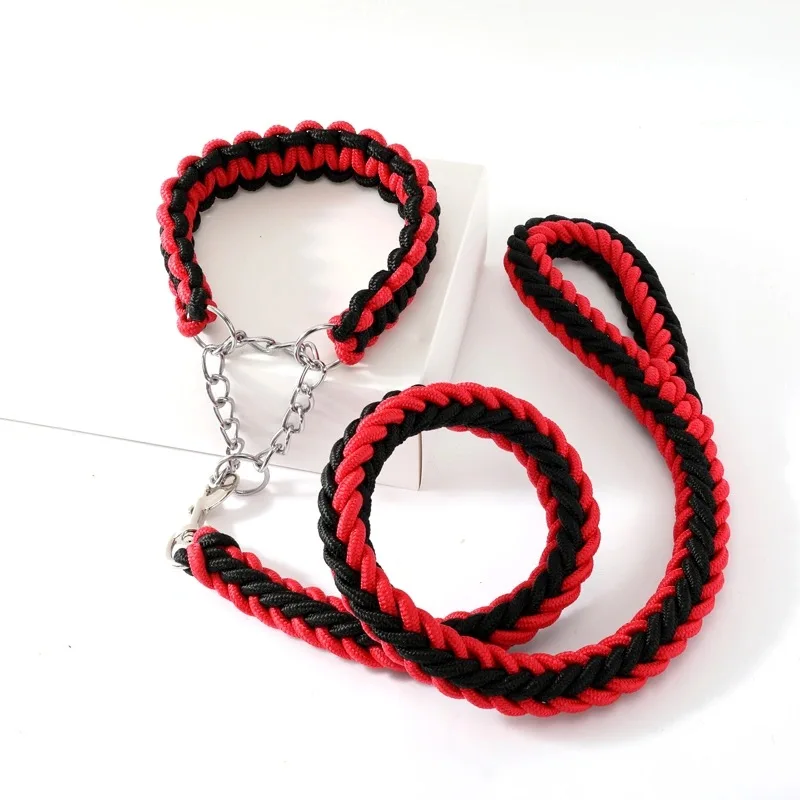 Double Strand Rope Large Dog Leashes Metal P Chain Buckle National Color Pet Traction Rope Collar Set For Big Dogs 1.2m Length
Double Strand Rope Large Dog Leashes Metal P Chain Buckle National Color Pet Traction Rope Collar Set For Big Dogs 1.2m Length