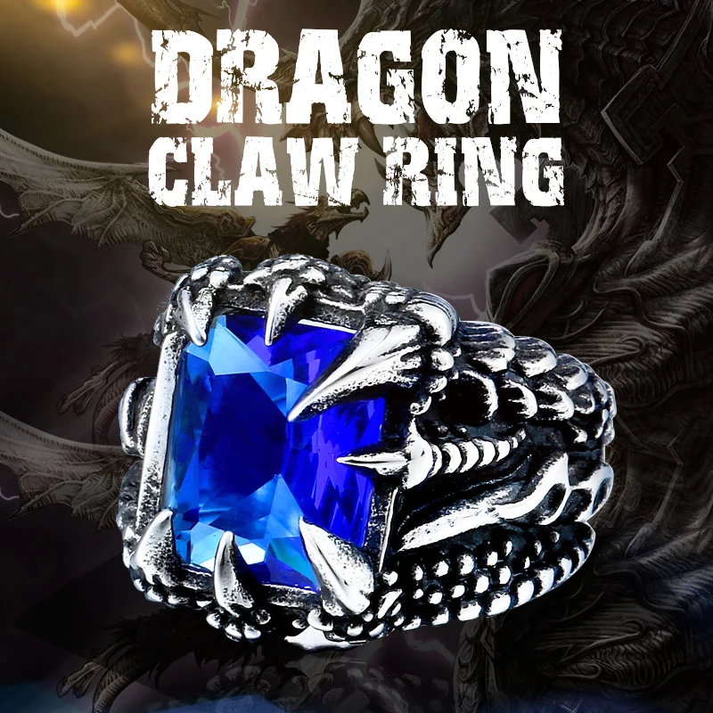 Cool Dragon Claw Ring With Red/Blue/Black Stone Stainless Steel CZ Ring Man's Hiqh Quality Jewelry Wholesale Price BR8-178
Cool Dragon Claw Ring With Red/Blue/Black Stone Stainless Steel CZ Ring Man's Hiqh Quality Jewelry Wholesale Price BR8-178