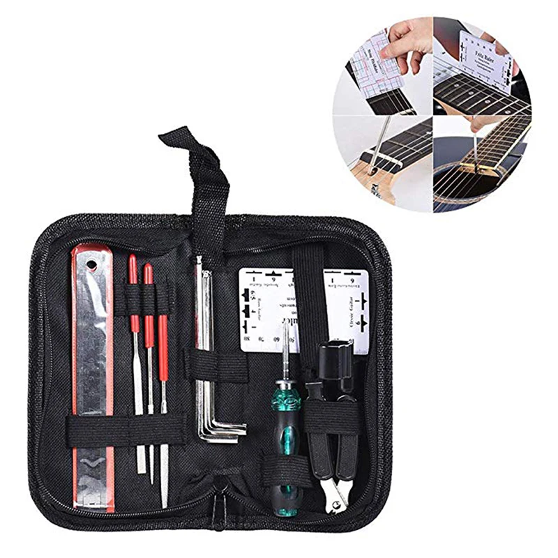 Guitar Repairing Maintenance Tools Kit Include File Wrench String Cutter Distance Ruler Clipper Screwdriver Groove Polishing Set
Guitar Repairing Maintenance Tools Kit Include File Wrench String Cutter Distance Ruler Clipper Screwdriver Groove Polishing Set