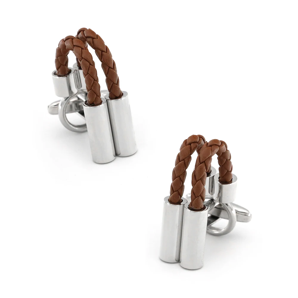 Men's Designer Cufflinks Coffee Leather Chain Design Quality Business Cuff Links Free Shipping
Men's Designer Cufflinks Coffee Leather Chain Design Quality Business Cuff Links Free Shipping