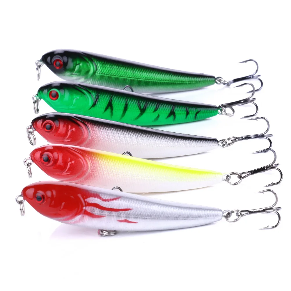 YUZI 5PCS Top Water Fishing Lure Wobbler Hard Plastic Artificial Surface Pencil Minnow 70mm 6g
YUZI 5PCS Top Water Fishing Lure Wobbler Hard Plastic Artificial Surface Pencil Minnow 70mm 6g