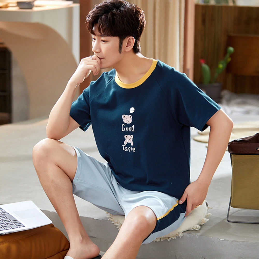 Summer Sleepwear Cotton Pajama Sets Fashion Letter Casual Short Sleeve Pijama Striped Shorts Plus Pajamas
Summer Sleepwear Cotton Pajama Sets Fashion Letter Casual Short Sleeve Pijama Striped Shorts Plus Pajamas