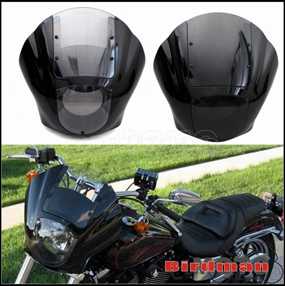 

Universal Motorcycle Smoke/Clear Quarter Windshield Headlamp Fairings for Harley XL Dyna Iron 883 FXR Sportster Headlight Cowl