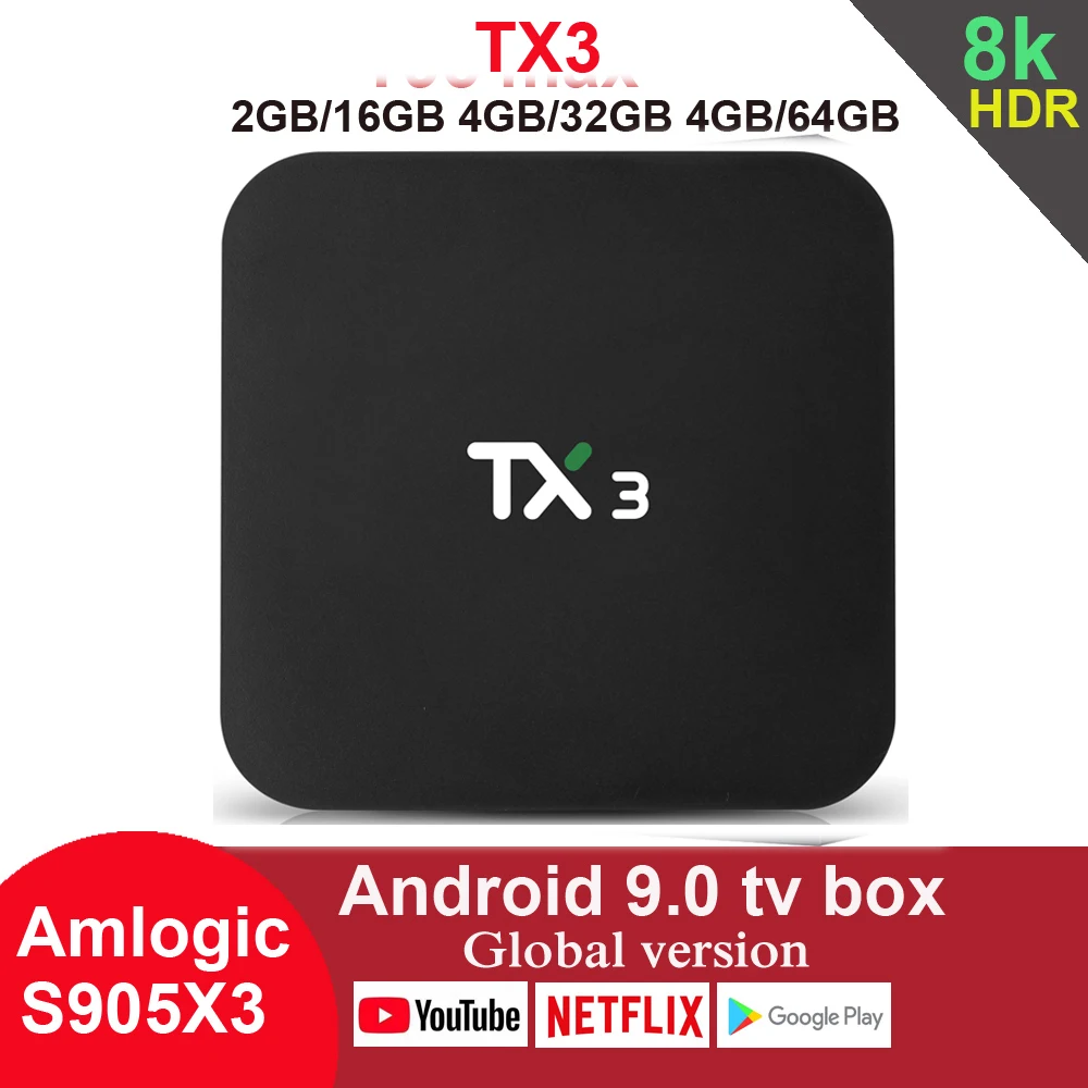 Новый TX3 Android 9 0 ТВ Box Amlogic S905X3 4 ядра Гб оперативной памяти 32 встроенной 64GB Youtube