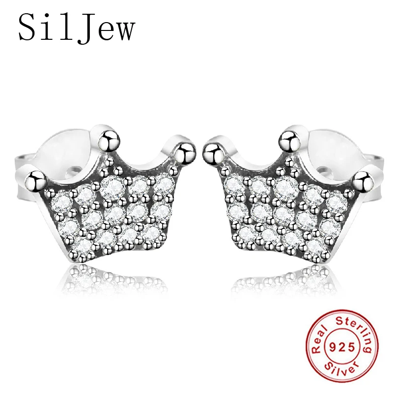 SilJew оригинальный 925 стерлингового серебра Пан серьги, модные ювелирные изделия из розового золота корона Пан серьги для женщин для стильног...
SilJew оригинальный 925 стерлингового серебра Пан серьги, модные ювелирные изделия из розового золота корона Пан серьги для женщин для стильног...