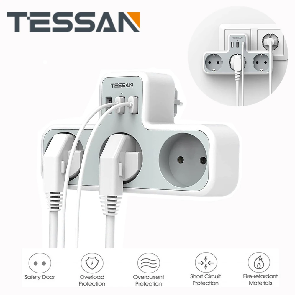 TESSAN ЕС удлинитель для настенной розетки с 3 розетками переменного тока и 3 USB-портами для зарядки 5 в а адаптер питания стабилизатор напряжени...
TESSAN ЕС удлинитель для настенной розетки с 3 розетками переменного тока и 3 USB-портами для зарядки 5 в а адаптер питания стабилизатор напряжени...